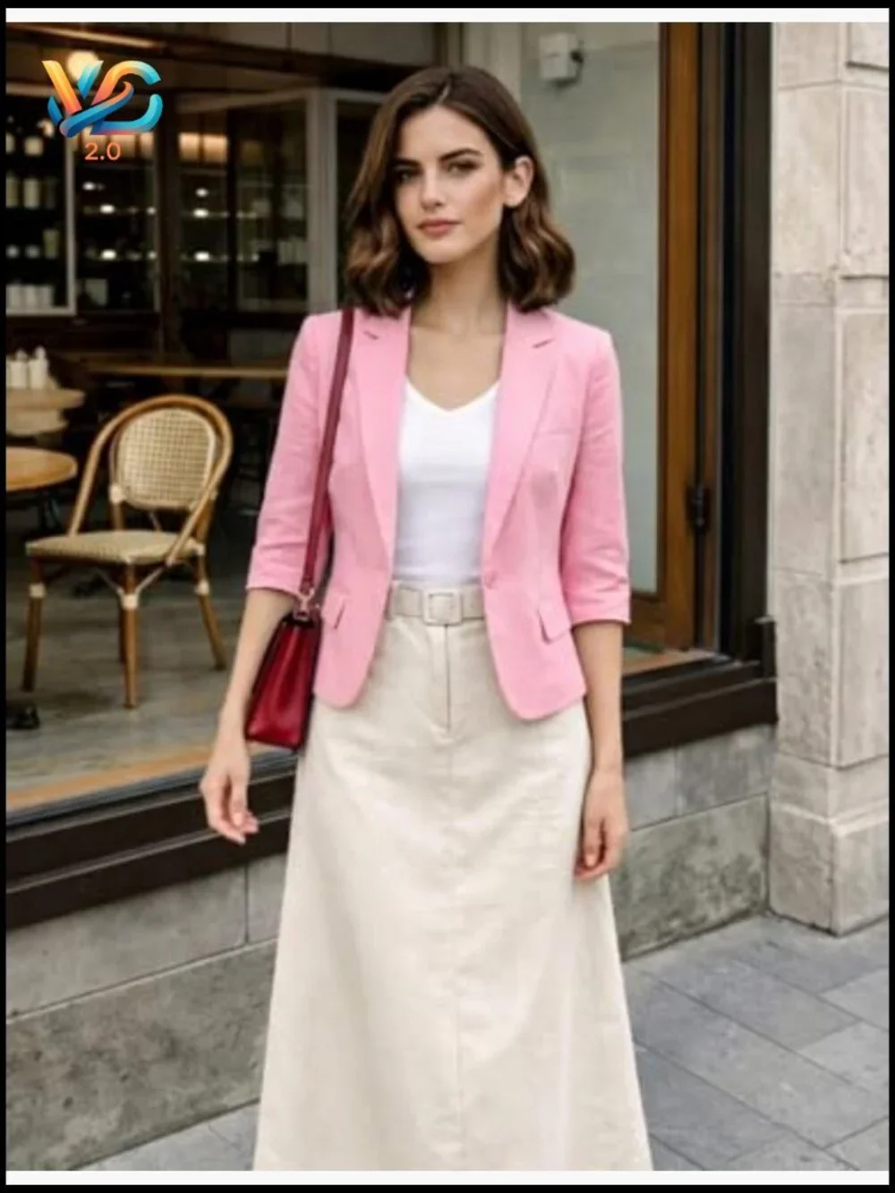 Linen Blazer Half Sleeve Casual Slim Fit Business Jacket Women's - Picture 5 of 5